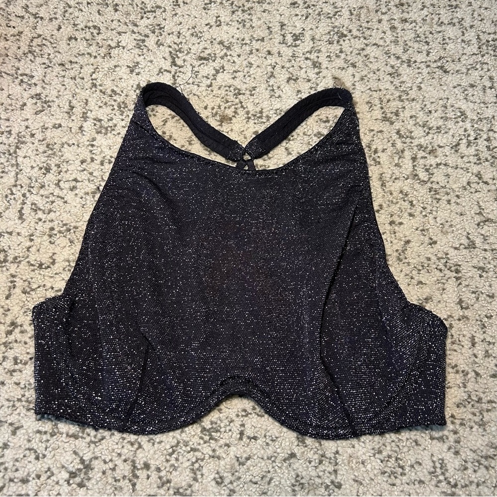 Free People Intimately Free Black & Silver Shimmer Under-Wired bra Size Medium